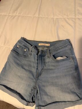 Light Blue Women’s Denim Shorts - Classic High-Rise Style